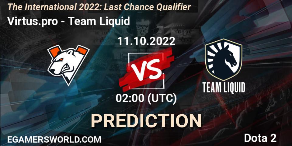 Virtus.pro - Team Liquid: ennuste. 11.10.22, Dota 2, The International 2022: Last Chance Qualifier