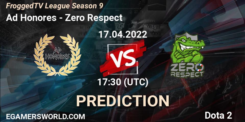 Ad Honores - Zero Respect: ennuste. 17.04.2022 at 17:30, Dota 2, FroggedTV League Season 9