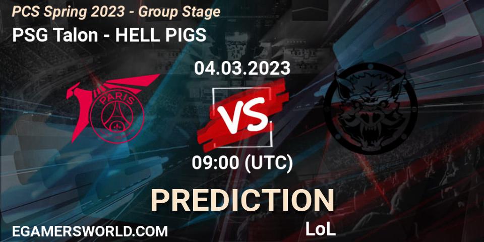 PSG Talon - HELL PIGS: ennuste. 11.02.2023 at 10:00, LoL, PCS Spring 2023 - Group Stage