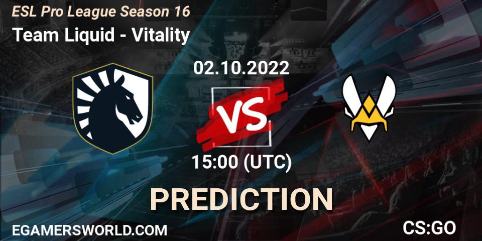 Team Liquid - Vitality: ennuste. 02.10.22, CS2 (CS:GO), ESL Pro League Season 16
