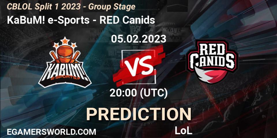 KaBuM! e-Sports - RED Canids: ennuste. 05.02.23, LoL, CBLOL Split 1 2023 - Group Stage