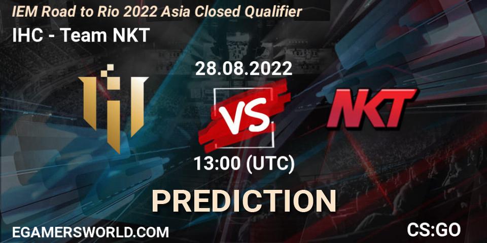 IHC - Team NKT: ennuste. 28.08.2022 at 13:00, Counter-Strike (CS2), IEM Road to Rio 2022 Asia Closed Qualifier