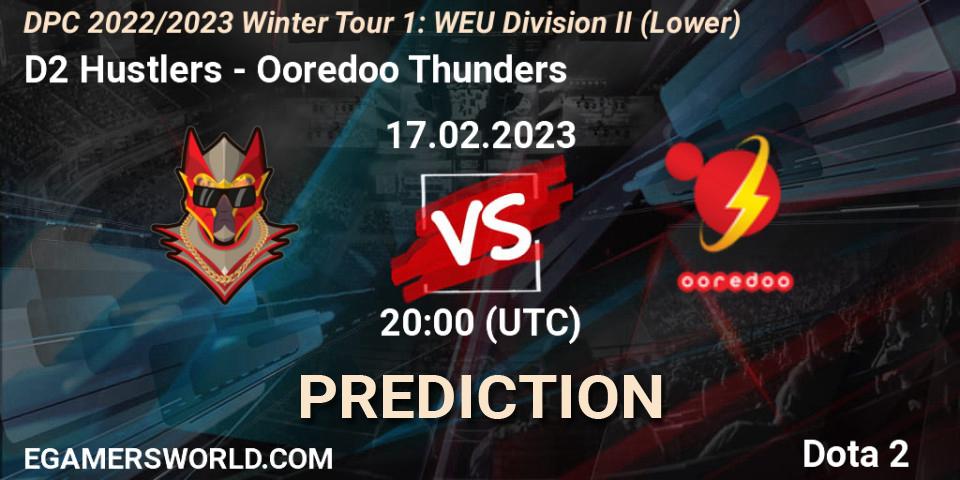 D2 Hustlers - Ooredoo Thunders: ennuste. 17.02.23, Dota 2, DPC 2022/2023 Winter Tour 1: WEU Division II (Lower)