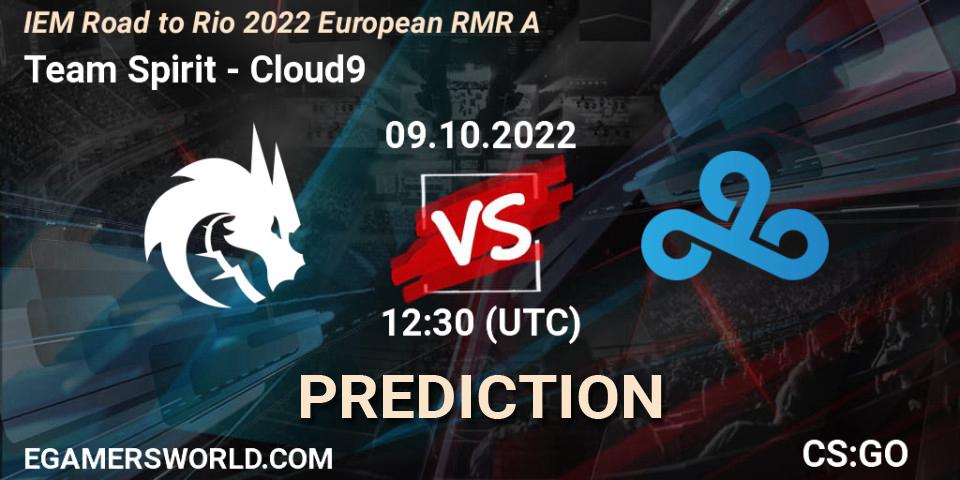 Team Spirit - Cloud9: ennuste. 09.10.2022 at 13:20, Counter-Strike (CS2), IEM Road to Rio 2022 European RMR A