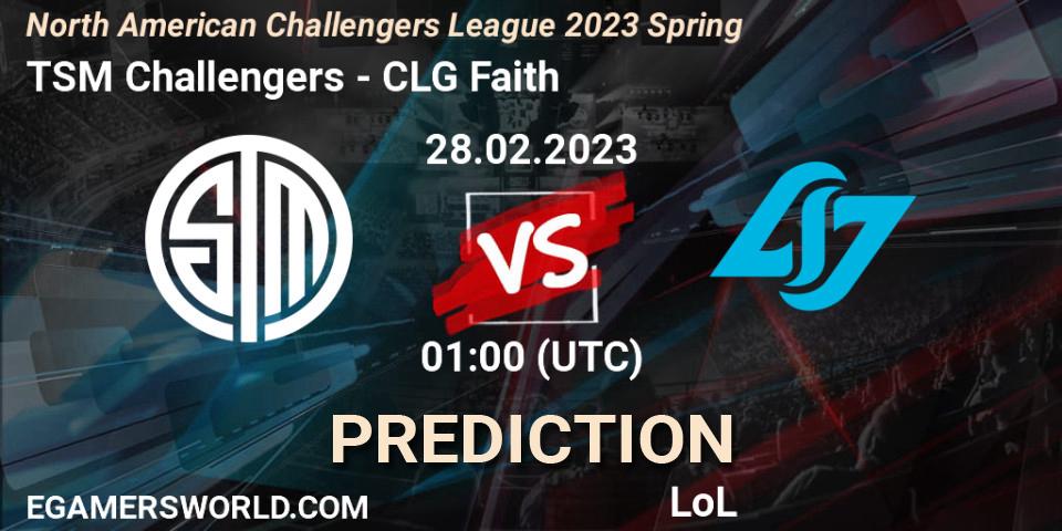 TSM Challengers - CLG Faith: ennuste. 28.02.23, LoL, NACL 2023 Spring - Group Stage