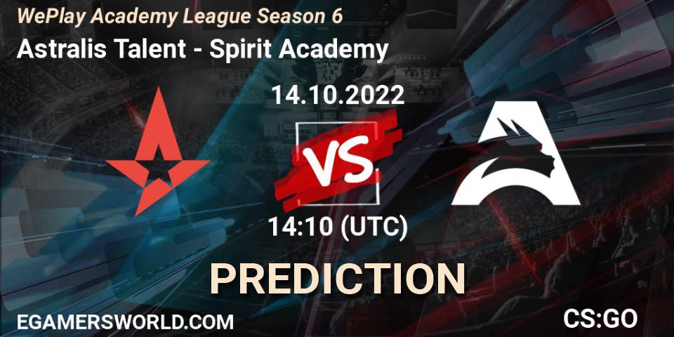 Astralis Talent - Spirit Academy: ennuste. 14.10.22, CS2 (CS:GO), WePlay Academy League Season 6