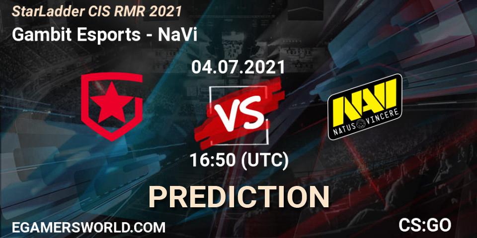 Gambit Esports - NaVi: ennuste. 04.07.21, CS2 (CS:GO), StarLadder CIS RMR 2021