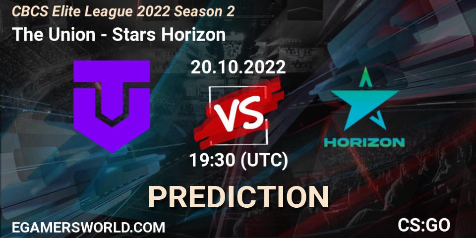 The Union - Stars Horizon: ennuste. 20.10.2022 at 19:40, Counter-Strike (CS2), CBCS Elite League 2022 Season 2