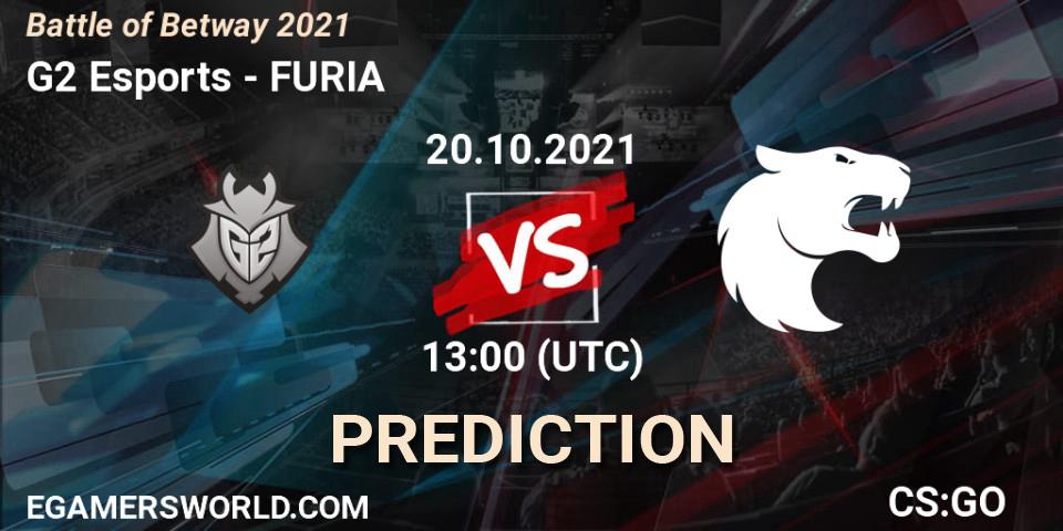 G2 Esports - FURIA: ennuste. 20.10.2021 at 13:10, Counter-Strike (CS2), Battle of Betway 2021