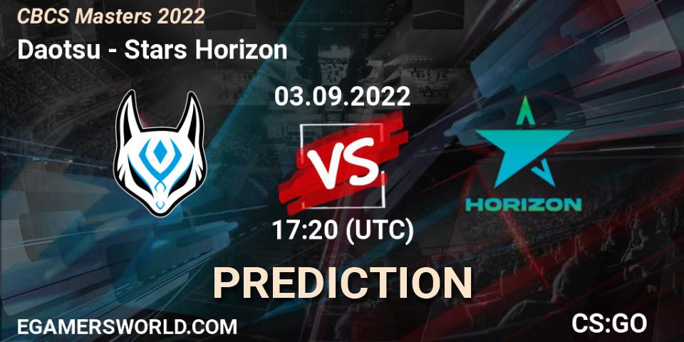 Daotsu - Stars Horizon: ennuste. 03.09.2022 at 17:20, Counter-Strike (CS2), CBCS Masters 2022