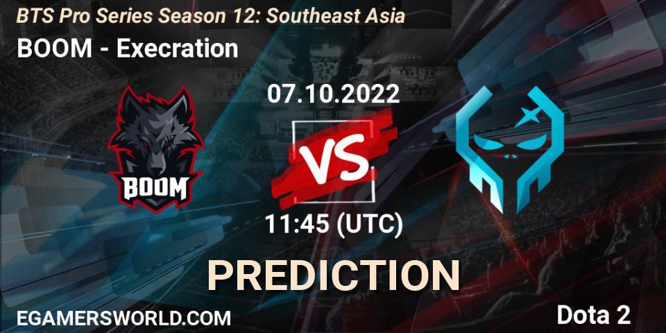 BOOM - Execration: ennuste. 07.10.22, Dota 2, BTS Pro Series Season 12: Southeast Asia