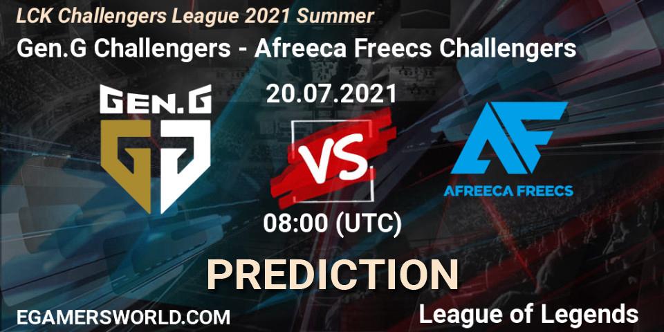 Gen.G Challengers - Afreeca Freecs Challengers: ennuste. 20.07.2021 at 09:00, LoL, LCK Challengers League 2021 Summer