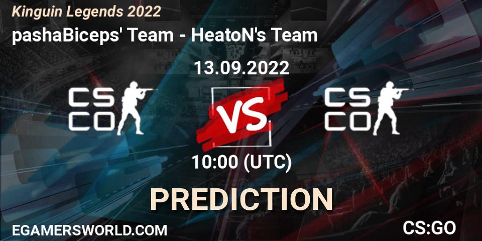 pashaBiceps' Team - HeatoN's Team: ennuste. 13.09.2022 at 10:00, Counter-Strike (CS2), Kinguin Legends 2022