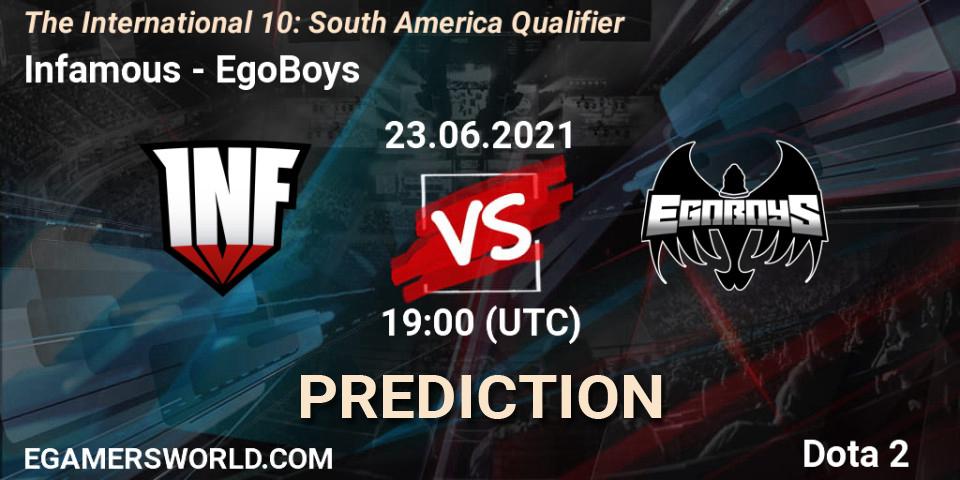 Infamous - EgoBoys: ennuste. 23.06.21, Dota 2, The International 10: South America Qualifier