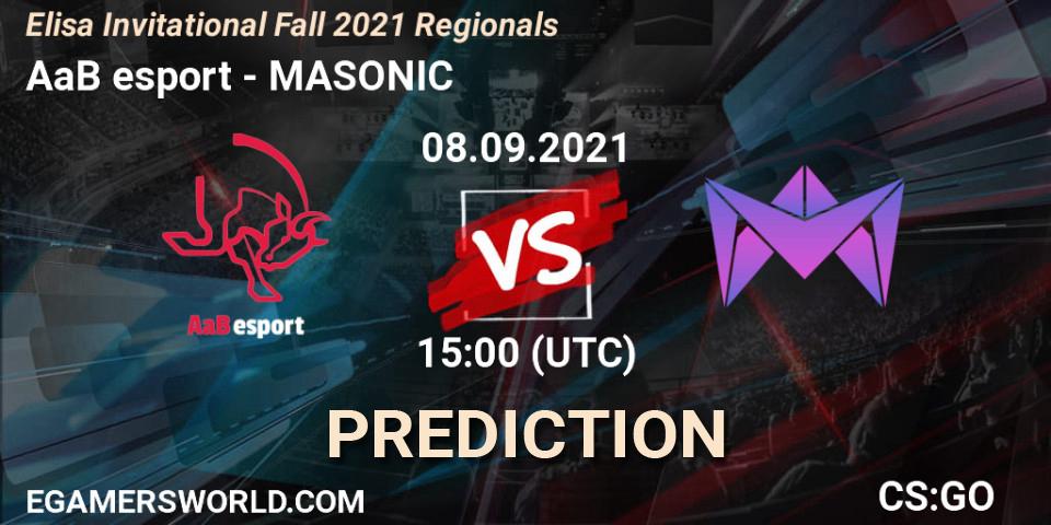 AaB esport - MASONIC: ennuste. 08.09.2021 at 15:00, Counter-Strike (CS2), Elisa Invitational Fall 2021 Regionals