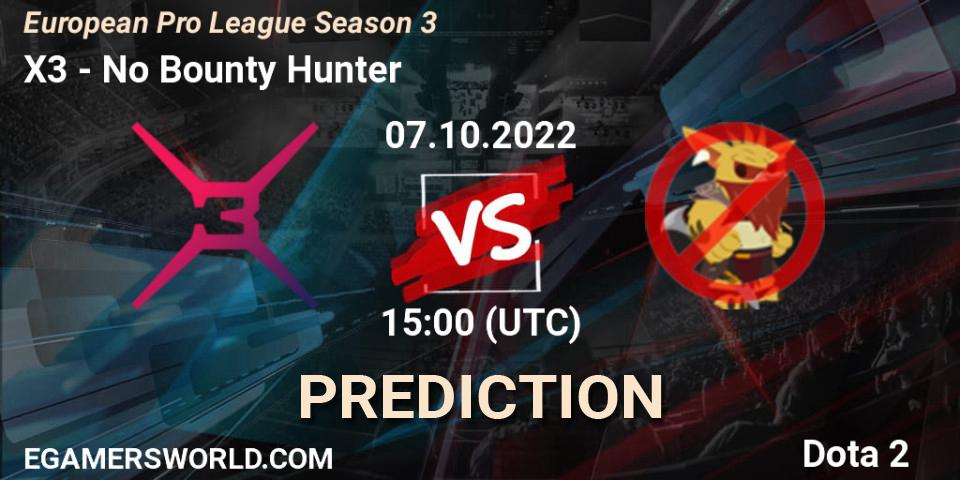 X3 - No Bounty Hunter: ennuste. 07.10.2022 at 14:59, Dota 2, European Pro League Season 3 