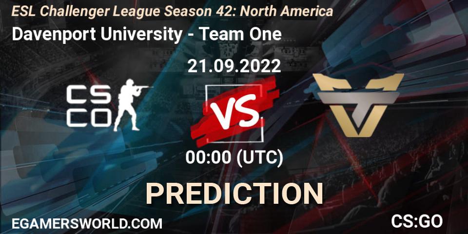 Davenport University - Team One: ennuste. 21.09.2022 at 00:00, Counter-Strike (CS2), ESL Challenger League Season 42: North America