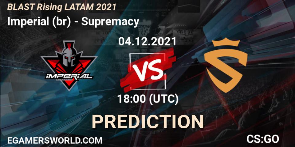 Imperial (br) - Supremacy: ennuste. 04.12.2021 at 18:00, Counter-Strike (CS2), BLAST Rising LATAM 2021