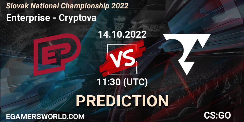 Enterprise - Cryptova: ennuste. 14.10.2022 at 11:50, Counter-Strike (CS2), Slovak National Championship 2022