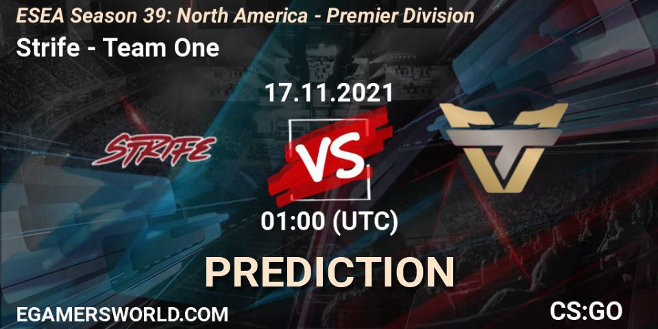 Strife - Team One: ennuste. 04.12.2021 at 01:00, Counter-Strike (CS2), ESEA Season 39: North America - Premier Division