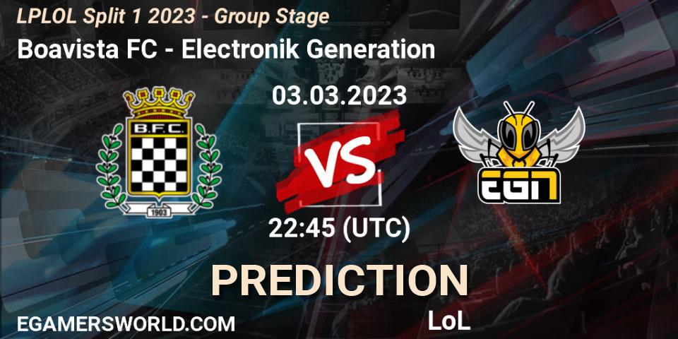 Boavista FC - Electronik Generation: ennuste. 03.02.2023 at 22:45, LoL, LPLOL Split 1 2023 - Group Stage