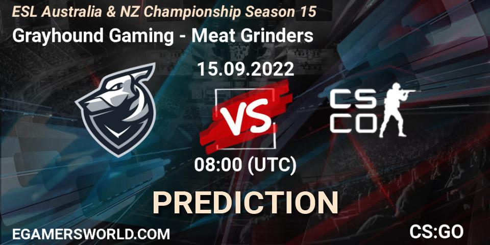 Grayhound Gaming - Meat Grinders: ennuste. 15.09.2022 at 08:00, Counter-Strike (CS2), ESL ANZ Champs Season 15