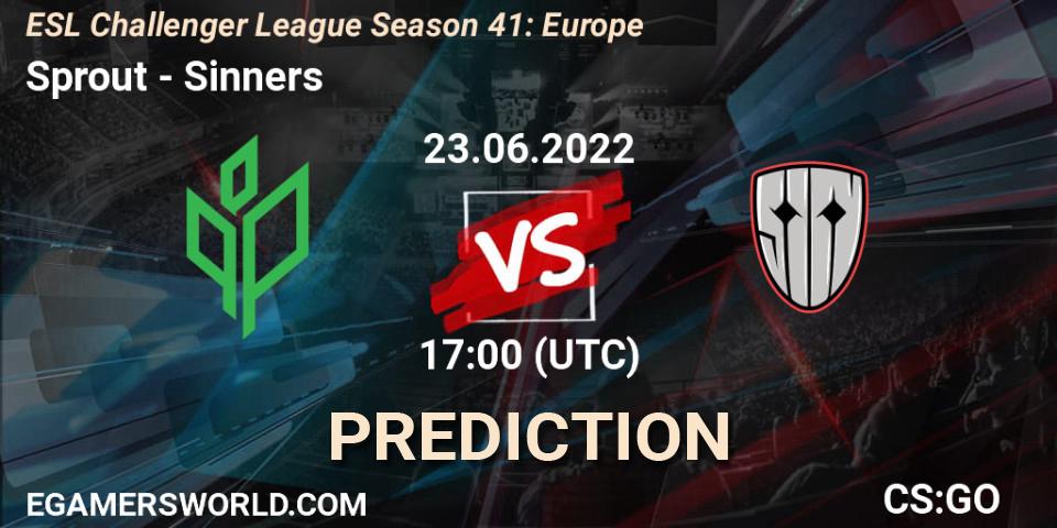 Sprout - Sinners: ennuste. 23.06.2022 at 17:05, Counter-Strike (CS2), ESL Challenger League Season 41: Europe