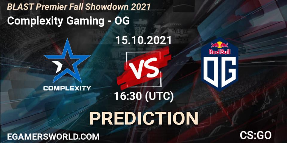 Complexity Gaming - OG: ennuste. 15.10.2021 at 16:15, Counter-Strike (CS2), BLAST Premier Fall Showdown 2021