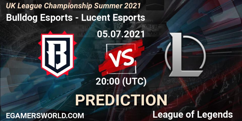 Bulldog Esports - Lucent Esports: ennuste. 05.07.2021 at 20:00, LoL, UK League Championship Summer 2021