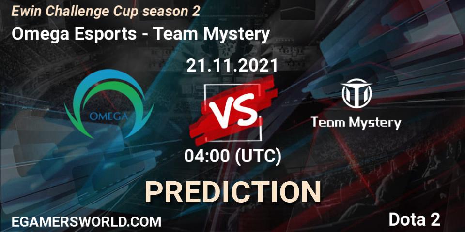 Omega Esports - Team Mystery: ennuste. 21.11.2021 at 04:22, Dota 2, Ewin Challenge Cup season 2