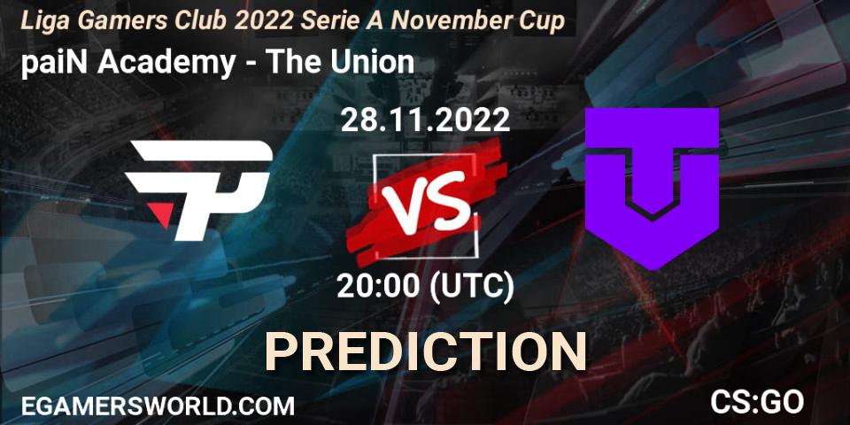 paiN Academy - The Union: ennuste. 28.11.22, CS2 (CS:GO), Gamers Club Liga Série A: November 2022