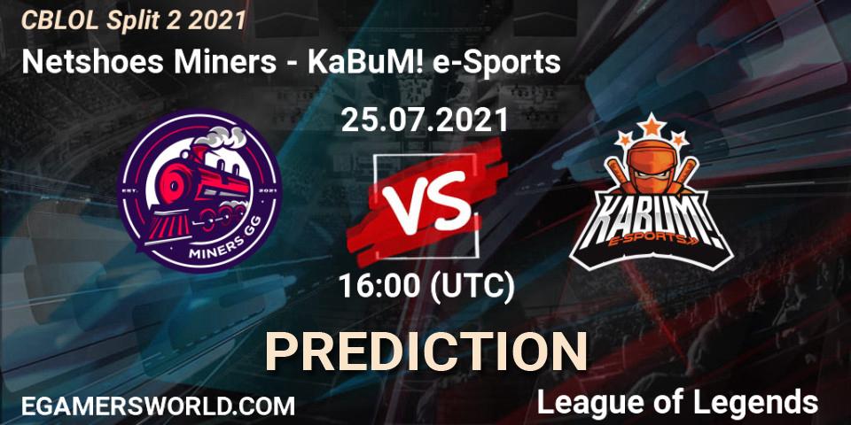 Netshoes Miners - KaBuM! e-Sports: ennuste. 25.07.2021 at 16:00, LoL, CBLOL Split 2 2021