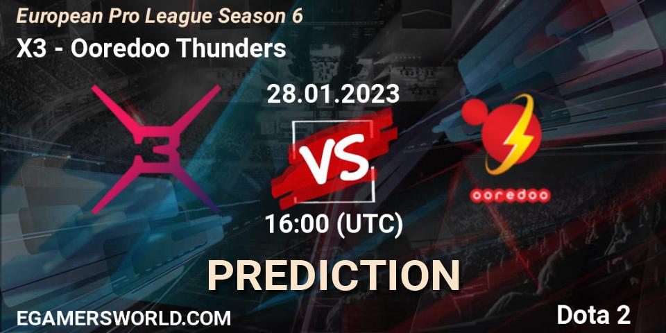 X3 - Ooredoo Thunders: ennuste. 28.01.23, Dota 2, European Pro League Season 6