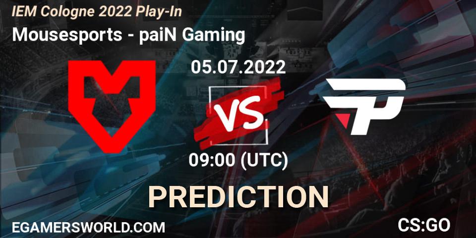 Mousesports - paiN Gaming: ennuste. 05.07.2022 at 09:00, Counter-Strike (CS2), IEM Cologne 2022 Play-In