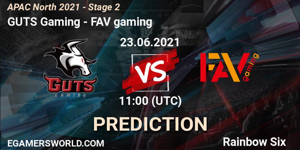 GUTS Gaming - FAV gaming: ennuste. 23.06.2021 at 11:00, Rainbow Six, APAC North 2021 - Stage 2