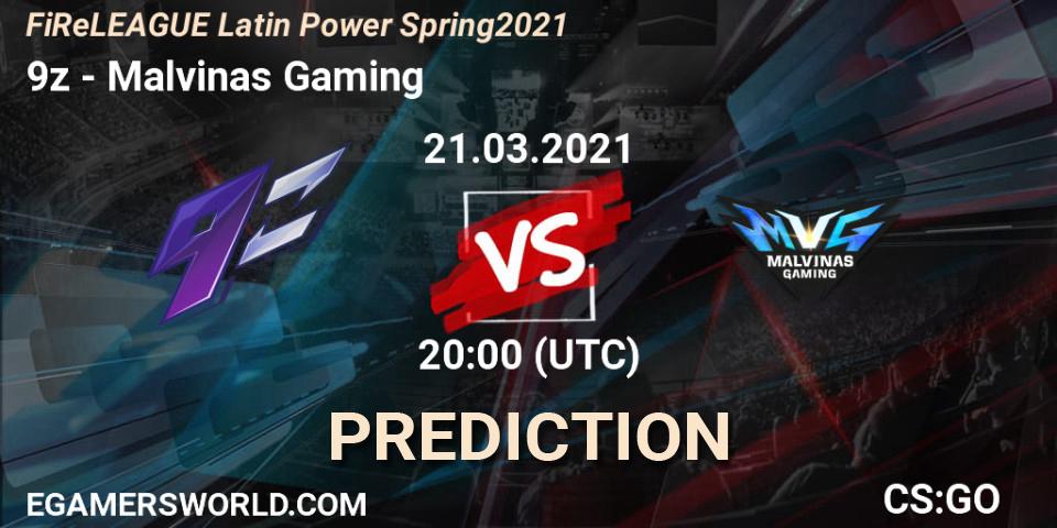 9z - Malvinas Gaming: ennuste. 21.03.21, CS2 (CS:GO), FiReLEAGUE Latin Power Spring 2021 - BLAST Premier Qualifier