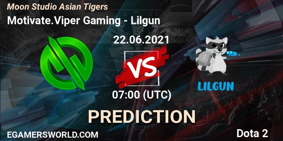 Motivate.Viper Gaming - Lilgun: ennuste. 22.06.2021 at 08:20, Dota 2, Moon Studio Asian Tigers