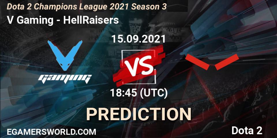 V Gaming - HellRaisers: ennuste. 15.09.2021 at 18:55, Dota 2, Dota 2 Champions League 2021 Season 3