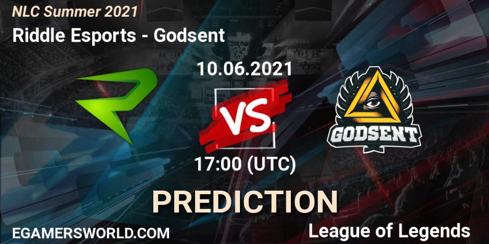 Riddle Esports - Godsent: ennuste. 10.06.2021 at 17:00, LoL, NLC Summer 2021