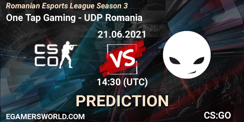 One Tap Gaming - UDP Romania: ennuste. 21.06.2021 at 14:30, Counter-Strike (CS2), Romanian Esports League Season 3
