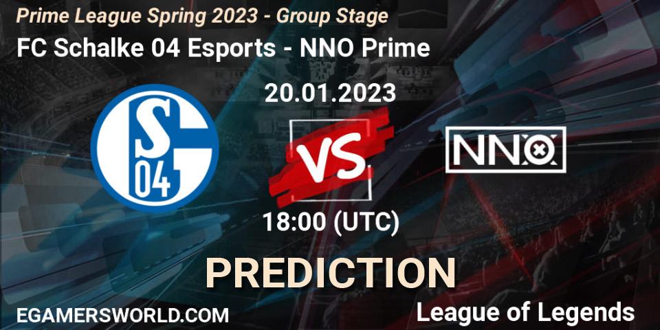 FC Schalke 04 Esports - NNO Prime: ennuste. 20.01.2023 at 21:00, LoL, Prime League Spring 2023 - Group Stage