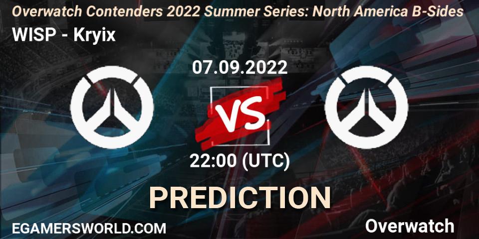 WISP - Kryix: ennuste. 07.09.2022 at 22:00, Overwatch, Overwatch Contenders 2022 Summer Series: North America B-Sides