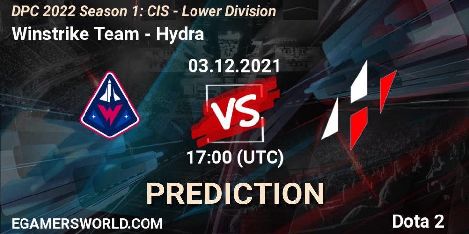 Winstrike Team - Hydra: ennuste. 03.12.2021 at 17:41, Dota 2, DPC 2022 Season 1: CIS - Lower Division