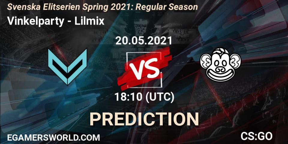 Vinkelparty - Lilmix: ennuste. 20.05.2021 at 18:10, Counter-Strike (CS2), Svenska Elitserien Spring 2021: Regular Season