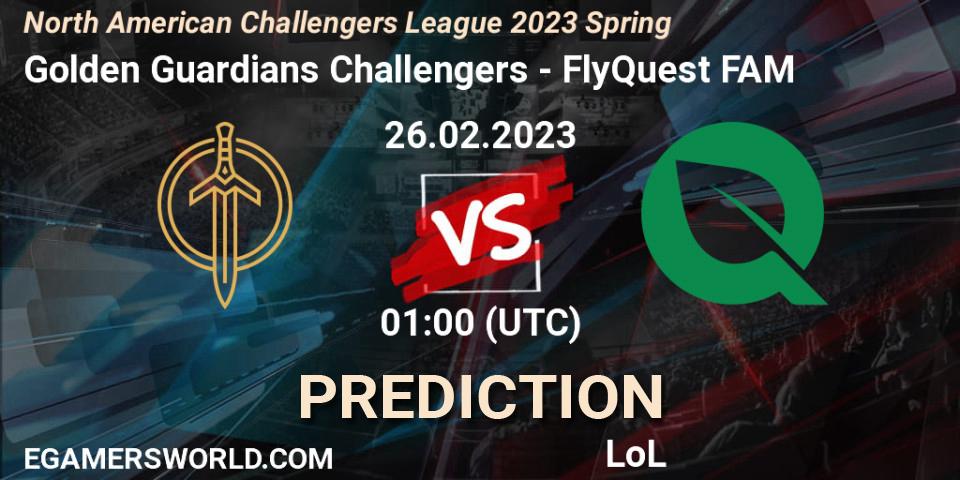 Golden Guardians Challengers - FlyQuest FAM: ennuste. 26.02.23, LoL, NACL 2023 Spring - Group Stage