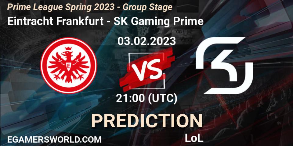 Eintracht Frankfurt - SK Gaming Prime: ennuste. 03.02.2023 at 21:00, LoL, Prime League Spring 2023 - Group Stage
