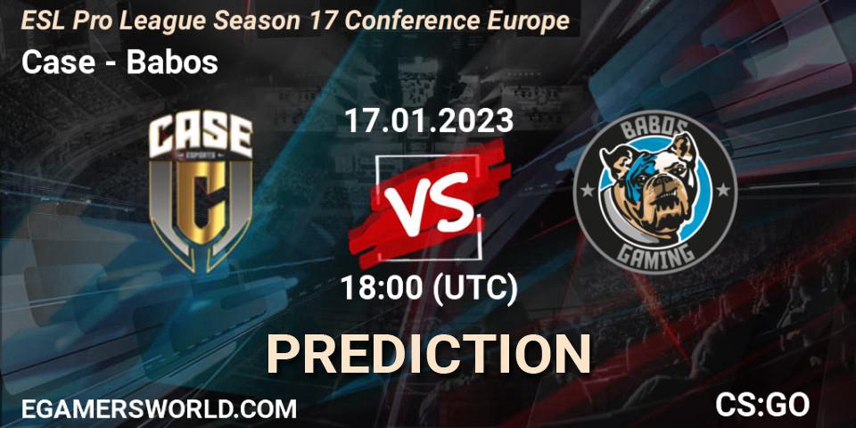 Case - Babos: ennuste. 17.01.2023 at 18:00, Counter-Strike (CS2), ESL Pro League Season 17 Conference Europe