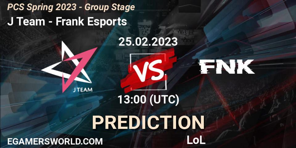 J Team - Frank Esports: ennuste. 05.02.2023 at 11:45, LoL, PCS Spring 2023 - Group Stage