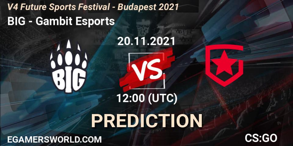 BIG - Gambit Esports: ennuste. 20.11.21, CS2 (CS:GO), V4 Future Sports Festival - Budapest 2021
