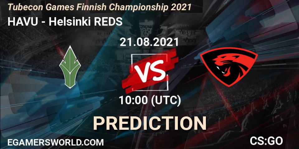 HAVU - Helsinki REDS: ennuste. 21.08.2021 at 10:05, Counter-Strike (CS2), Tubecon Games Finnish Championship 2021